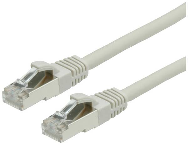 VALUE Patchkabel Cat.6 (Class E) S/FTP (PiMF), LSOH, grau, 1 m