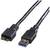 Schwarzes USB 3.0-Kabel mit Standard-USB und Mikro-USB-Stecker, zur Verbindung von Geräten mit Computern oder Ladegeräten.