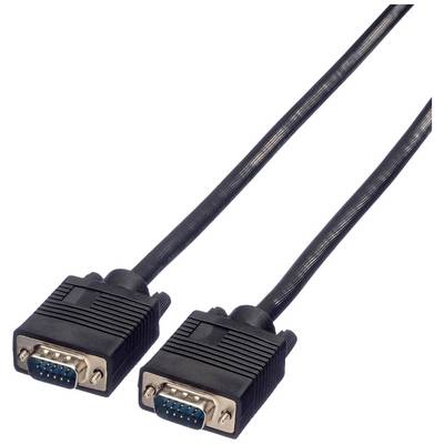 Zwei schwarze VGA-Kabel mit blauen Anschlüssen und Schrauben.