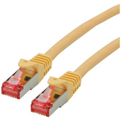 Zwei orange Ethernet-Kabel mit roten Steckerverbindungen, die für Netzwerke verwendet werden.