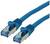 Blaues Ethernet-Kabel mit zwei RJ45-Steckern, geeignet für Netzwerkverbindungen.