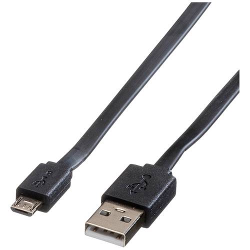Thumbnail - ROLINE USB 2.0 Kabel, USB A ST - Micro USB B ST, schwarz, 1 m