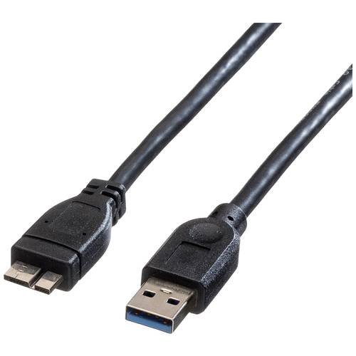 Thumbnail - ROLINE USB 3.2 Gen 1 Kabel, A ST - Micro A ST, schwarz, 0,8 m