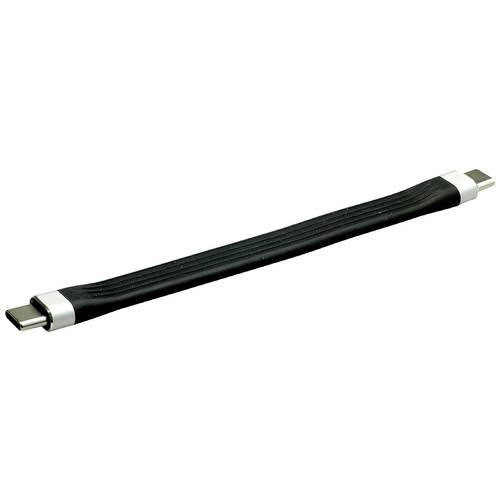 Thumbnail - ROLINE USB 3.2 Gen 2 Silikonkabel, Emark, C-C, ST/ST, 10Gbit/s, 60W, schwarz, 11 cm