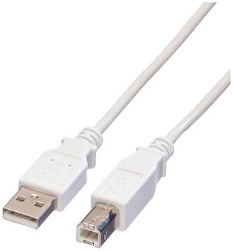 VALUE USB 2.0 Kabel, Typ A-B, weiß, 1,8 m