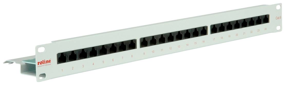 ROLINE Cat.6 (Class E) 19-Zoll-Patchpanel, 24P, ungeschirmt, grau