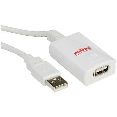 ROLINE USB 2.0 Verlängerung, weiß, 5 m