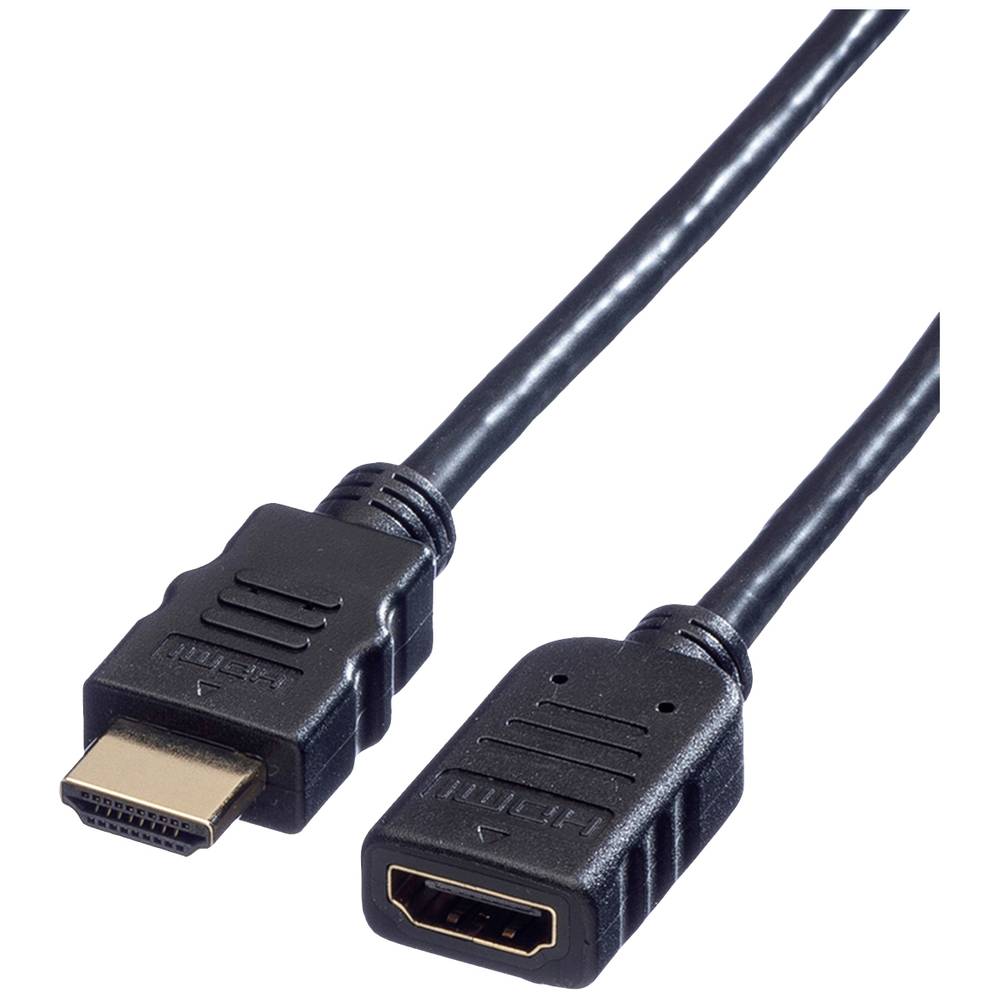 Value HDMI Verlengkabel HDMI-A stekker, HDMI-A bus 1.50 m Zwart 11.99.5571 Afgeschermd HDMI-kabel