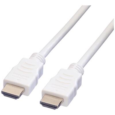 Zwei weiße HDMI-Kabel mit Steckern an beiden Enden, geeignet für Audio- und Videoverbindungen in elektronischen Geräten.