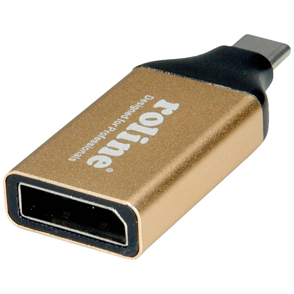 Roline 12.03.3232 USB-C-DisplayPort Adapter Zwart, Goud