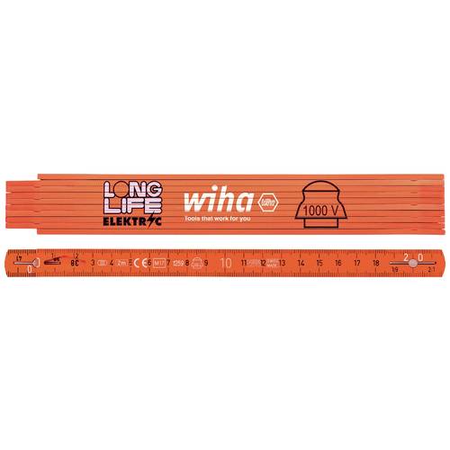 Wiha Elektriker Gliedermaßstab Longlife® 42068 Zollstock 2 m Kunststoff
