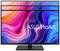 Ein ASUS ProArt Monitor zeigt ein buntes, abstraktes Hintergrundbild mit fließenden Linien in Pink, Blau und Lila. Der Markenname ist zentral platziert.