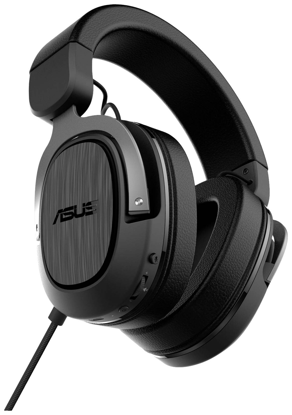 Schwarze ASUS-Kopfhörer, geschlossenes Over-Ear-Design, gepolsterte Ohrmuscheln und Bügel, geeignet für komfortables Hören.