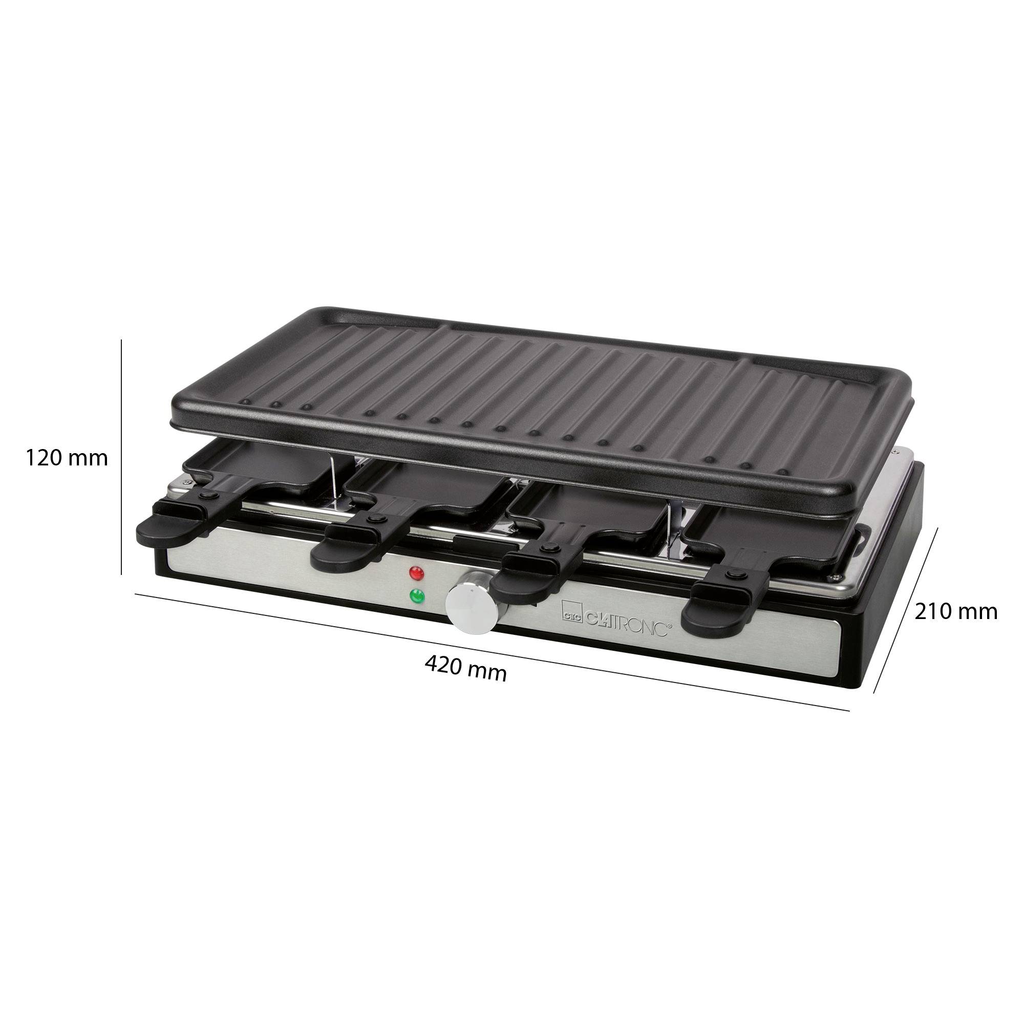 Clatronic Raclette-Grill RG 3757 schwarz, 8 Pfännchen, antihaftbeschichtet-10