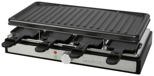 Clatronic Raclette-Grill RG 3757 schwarz, 8 Pfännchen, antihaftbeschichtet