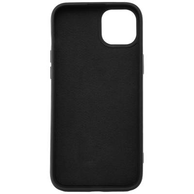 Schwarze Handyhülle, schlichtes Design, passend für modernes Smartphone, mit Aussparung für Kamera.