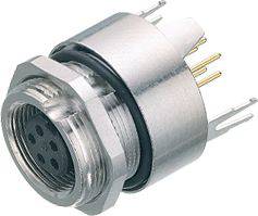 binder 09 0428 35 08-20 Flanschdose Buchse, gerade, Flanschbuchse Gesamtpolzahl: 8 Serie (Rundsteckverbinder): 712 1 St.