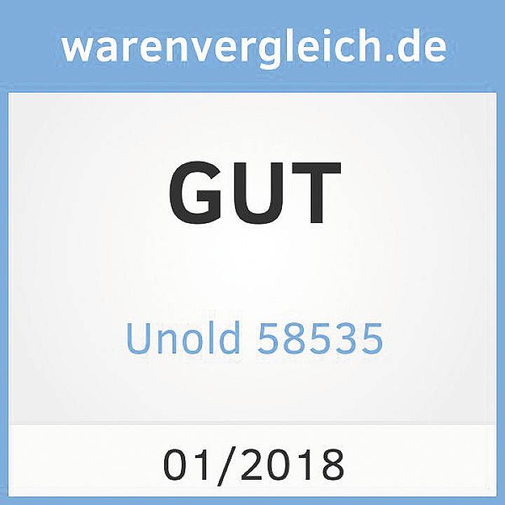 'GUT' Bewertung für 'Unold 58535' von warenvergleich.de, datiert 01/2018.