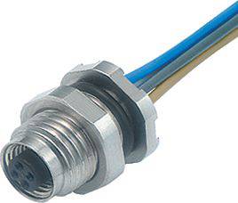 binder 09 3112 86 04-20 Sensor-/Aktor-Steckverbinder, unkonfektioniert Buchse, gerade, Flanschbuchse Polzahl Sensoren: 4...