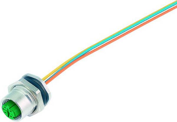 binder 76 0536 1011 00404-0200-20 Sensor-/Aktor-Steckverbinder, unkonfektioniert M12 Buchse, gerade, Flanschbuchse Polzahl Sensoren: 4 1 St.