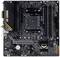 Eine ASUS TUF Gaming-Motherboard-Platine mit verschiedenen Anschlüssen, RAM-Steckplätzen und einem markanten Design im Schwarz-Gelb.