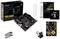 'ASUS TUF Gaming A520M-Plus WiFi' Mainboard-Set mit Zubehör: Kabel, Handbuch, Treiber-CD und Aufkleber. Box mit Mainboard-Abbildung.