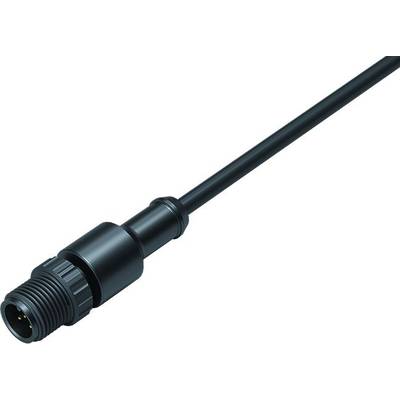 Ein schwarzer elektrischer Kabelstecker, zylindrisch geformt, mit einem Kunststoffgehäuse, das für industrielle Anwendungen verwendet wird.
