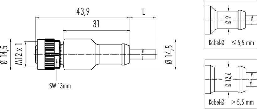 binder 77 3430 0000 50712-0200-20 Sensor-/Aktor-Steckverbinder, konfektioniert M12 Buchse, gerade 2 m Polzahl Sensoren: -1