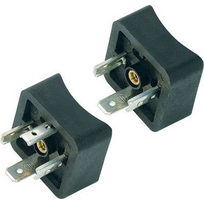 Zwei schwarze Schuko-Adapter für zweipolige Stecker auf CEE 7/4 Steckertyp.