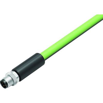 Grünes Kabel mit schwarzem und silbernem Stecker an einem Ende. Geeignet für elektronische Verbindungen.
