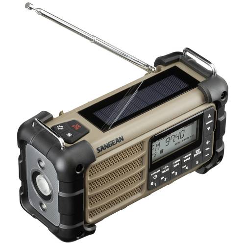 Sangean MMR-99 FM Desert Outdoorradio UKW Notfallradio, Bluetooth® Solarpanel, spritzwassergeschützt, staubdicht, Tasche...
