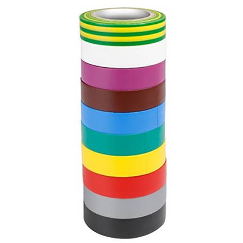 Adam Hall 580813RNB10 Isolierband-Set 10-farbig (L x B) 10 m x 15 mm 10 St.