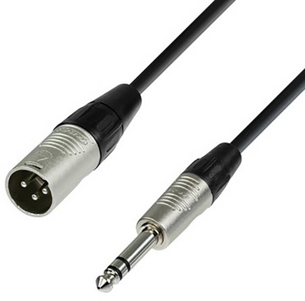 Adam Hall K4BMV0300 XLR Verbindungskabel [1x XLR-Stecker 3 polig - 1x Klinkenstecker 6.3 mm (stereo)] 3 m Schwarz