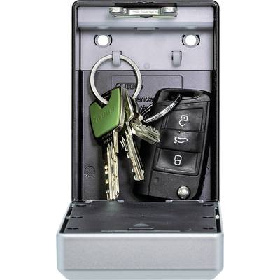 'Sicherheitsbox mit Schlüsseln und Autoschlüssel im Inneren, dient zur sicheren Aufbewahrung.'