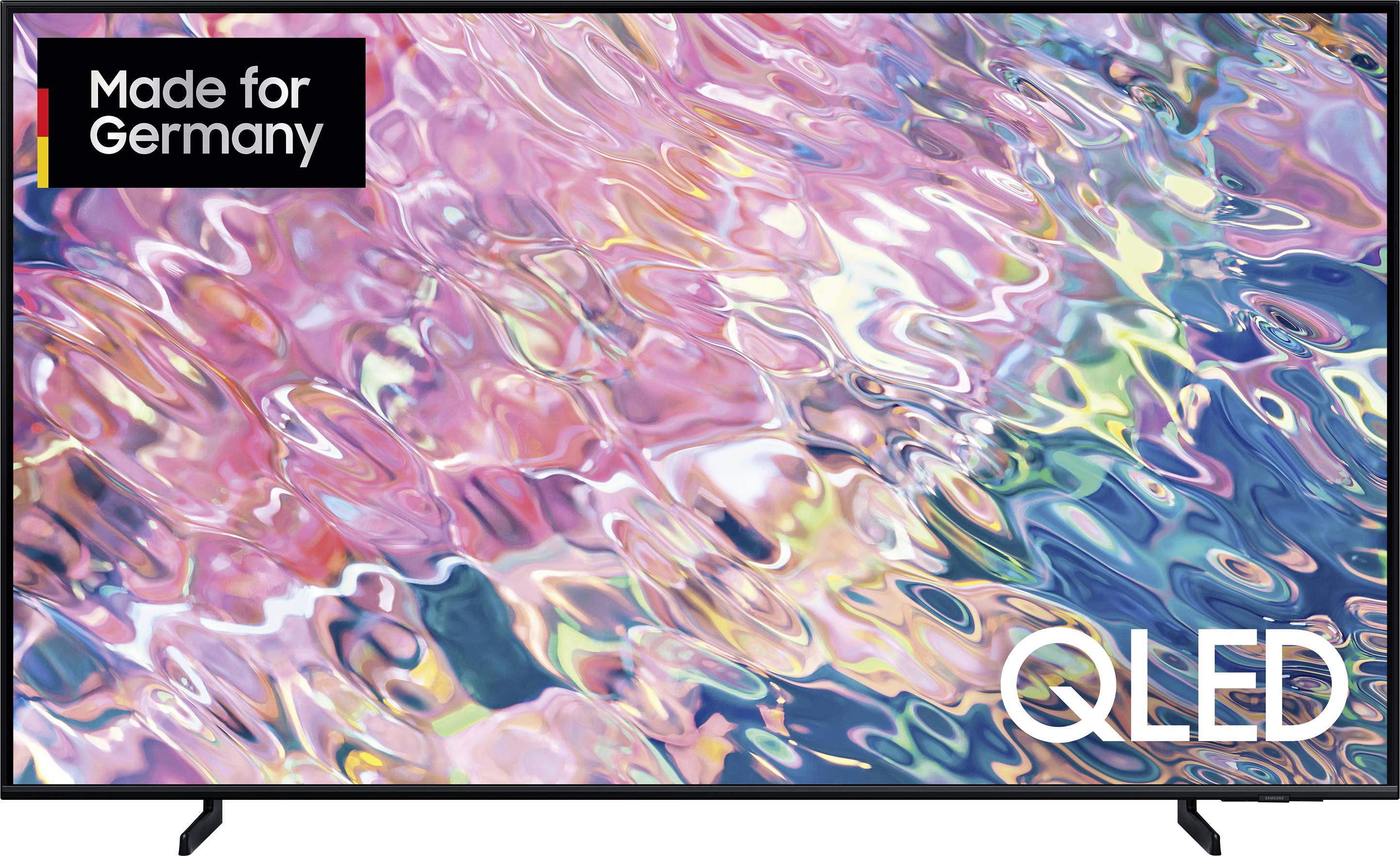 Črn pametni TV z barvnim testnim vzorcem na zaslonu. Preusmeritev na kategorijo Pametni televizorji