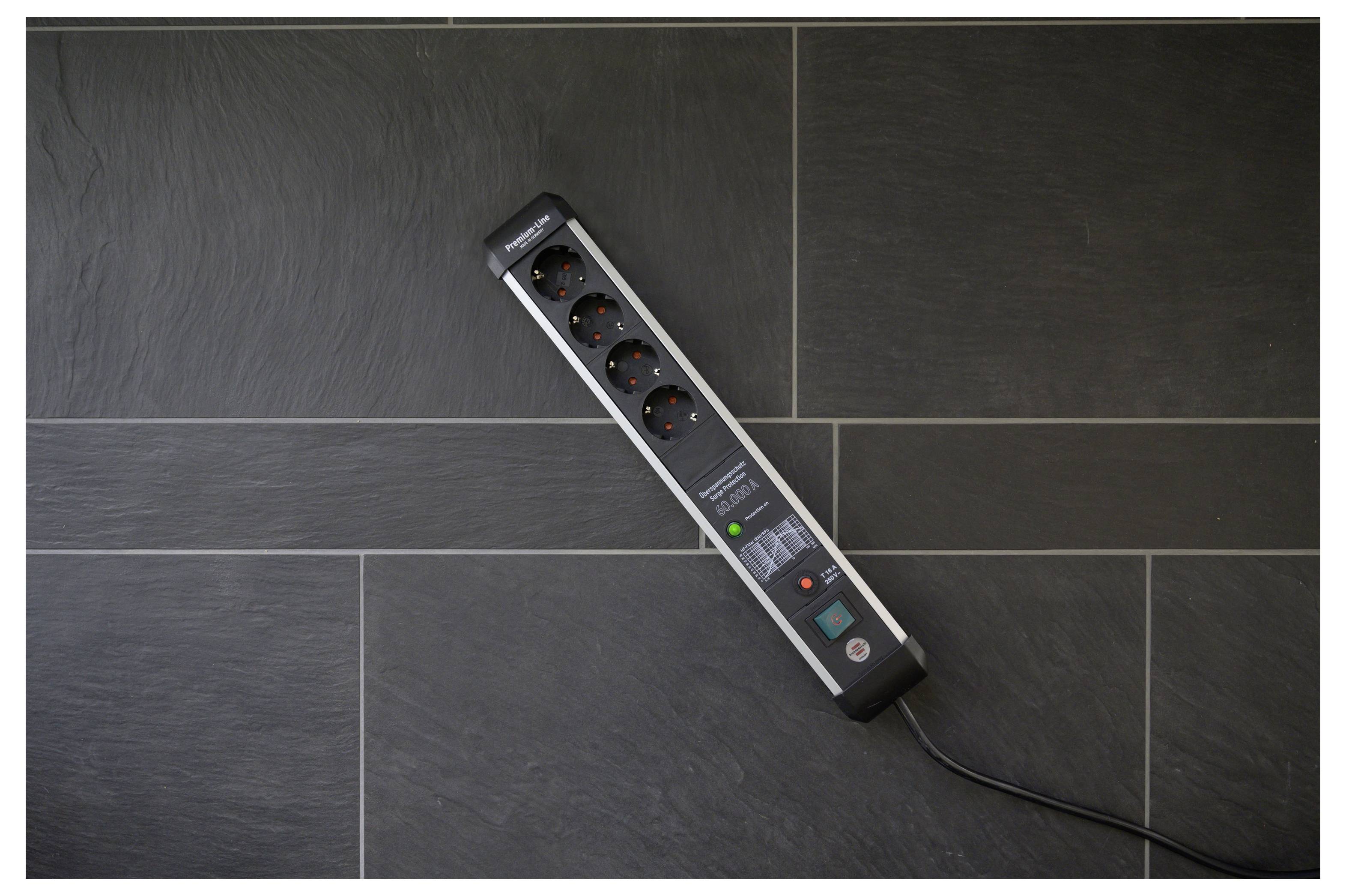 Brennenstuhl 1391010400 Überspannungsschutz-Steckdosenleiste Aluminium (eloxiert), Schwarz Schutzkontakt 1 St.-9