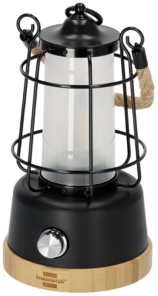 Brennenstuhl 1171800 1171800 LED Camping-Leuchte  350 lm akkubetrieben 570 g Schwarz, Bambus