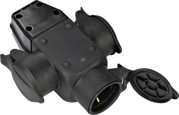 Brennenstuhl 1082120 3fach-Kupplung Gummi  230 V Schwarz IP44