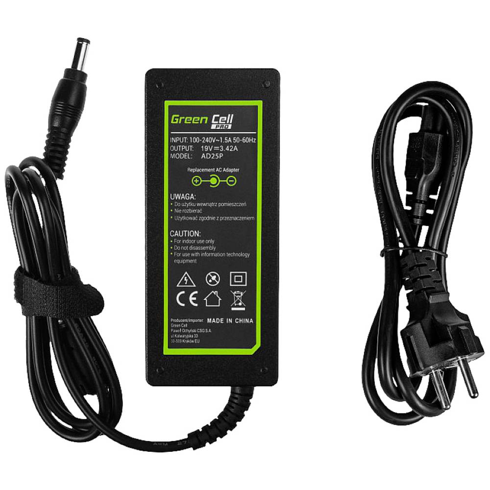 Green Cell AD25P Laptop netvoeding 65 W 19 V 3.42 A