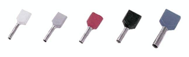 Intercable 180744 Zwillings-Aderendhülse 0.75 mm² Teilisoliert Grau 1 St.