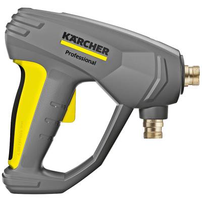 Grauer Hochdruckreinigergriff mit gelben Akzenten und dem Text 'Kärcher Professional' auf der Seite.