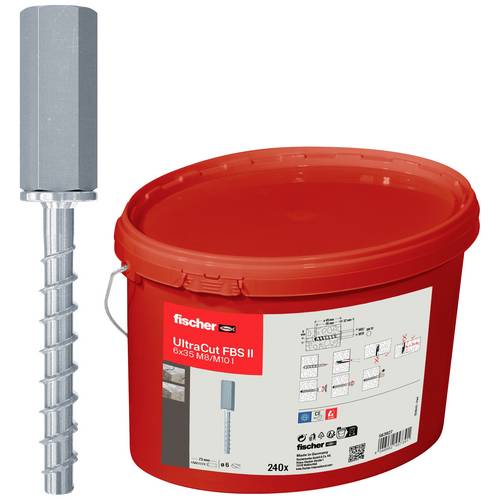 Thumbnail - Fischer 563927 UltraCut FBS II 6x35 M8/M10 I Eimer(240) Betonschraube 6 mm 73 mm Stahl galvanisch verzinkt 240 St.