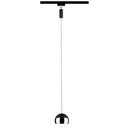 Paulmann Pendel Capsule Hochvolt-Schienensystem-Leuchte URail 6 W LED Schwarz (matt), Chrom