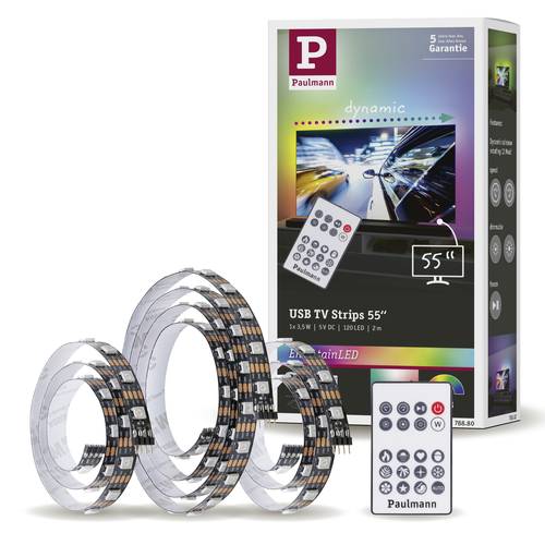 Thumbnail - Paulmann TV Strips 55 Zoll 78880 LED-Streifen-Basisset mit USB-Anschluss 5 V 2 m RGB 1 Set