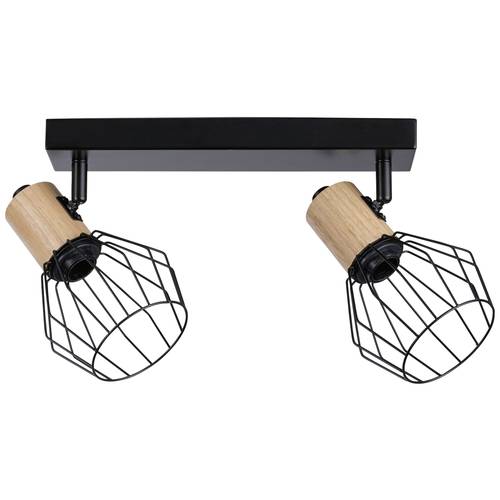 Paulmann Lanka 66767 Wandstrahler E14 Schwarz, Holz (hell)