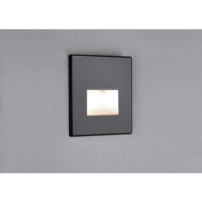 Wandeinbaulampe mit rechteckigem Lichtfeld vor grauer Wand, dezentes Design für indirekte Beleuchtung.