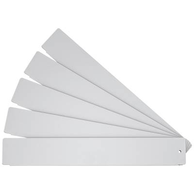 Ein Fächer aus sechs grauen Farbmustern, die auseinandergefächert sind, um verschiedene Grautöne für Farbauswahl oder Design zu zeigen.