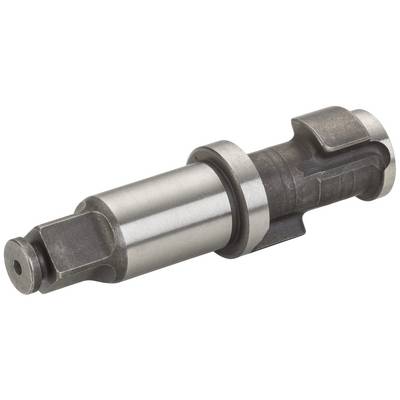 Metallkomponente mit zylindrischer Form und mehreren Abstufungen. Könnte Teil eines mechanischen Systems oder einer Maschine sein.