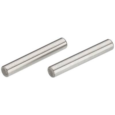 Zwei zylindrische Metallstifte, parallel zueinander auf weißem Hintergrund.