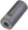 Ein zylindrisches Metallteil mit einer Bohrung in der Mitte und einer abgeflachten Seite.